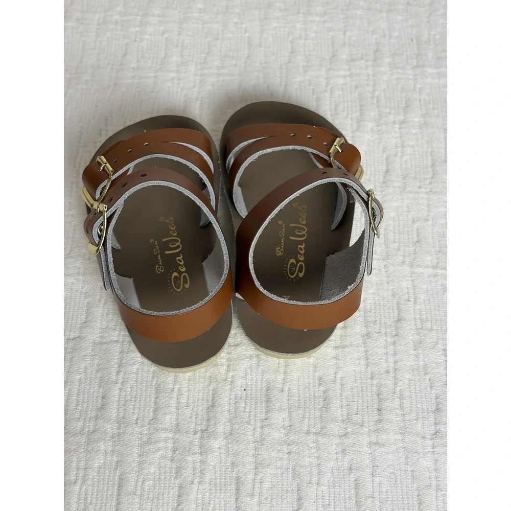 Sun San Sea Wees Redish Brown Leather Sandals Size 4 Baby